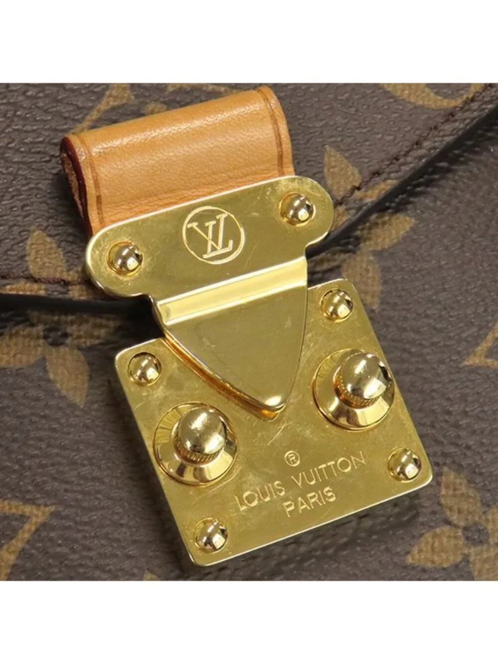 Louis Vuitton 2-Way Bag Pochette Metis MM Monogram Canvas Gold Brown Shoulder
